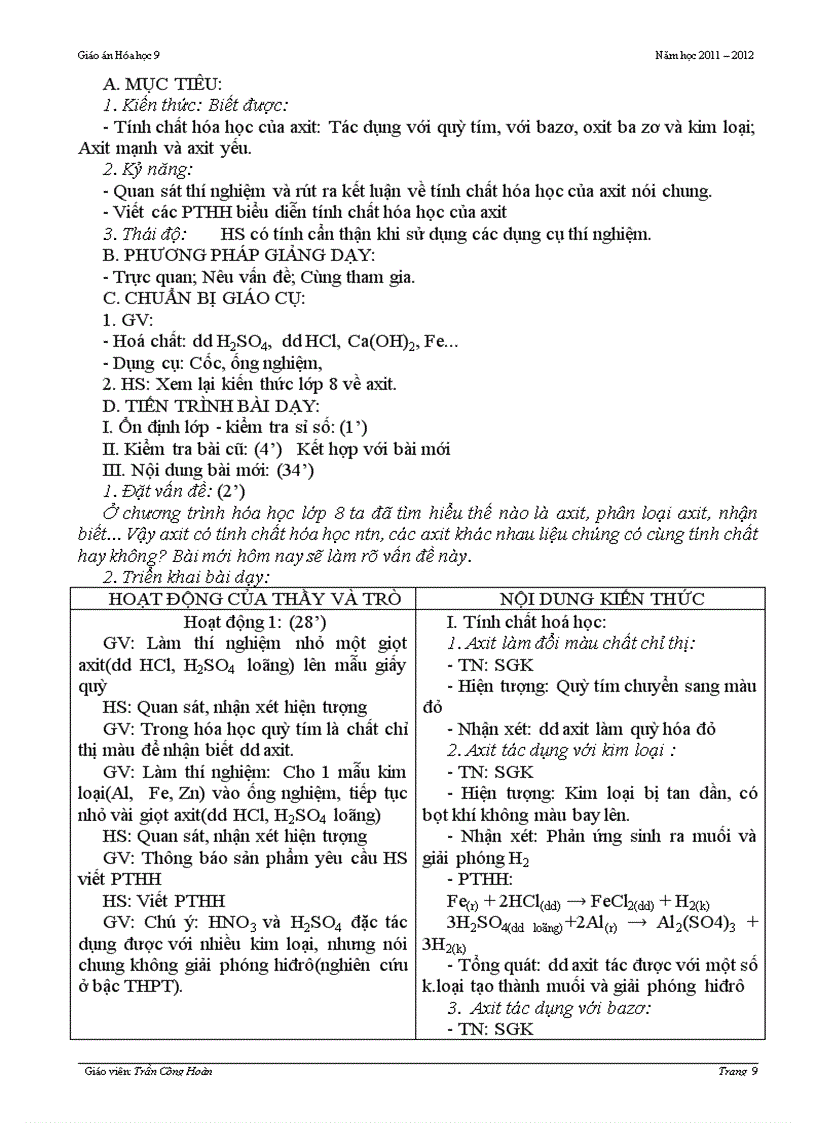 image for page Giáo án hóa 9 hki 1