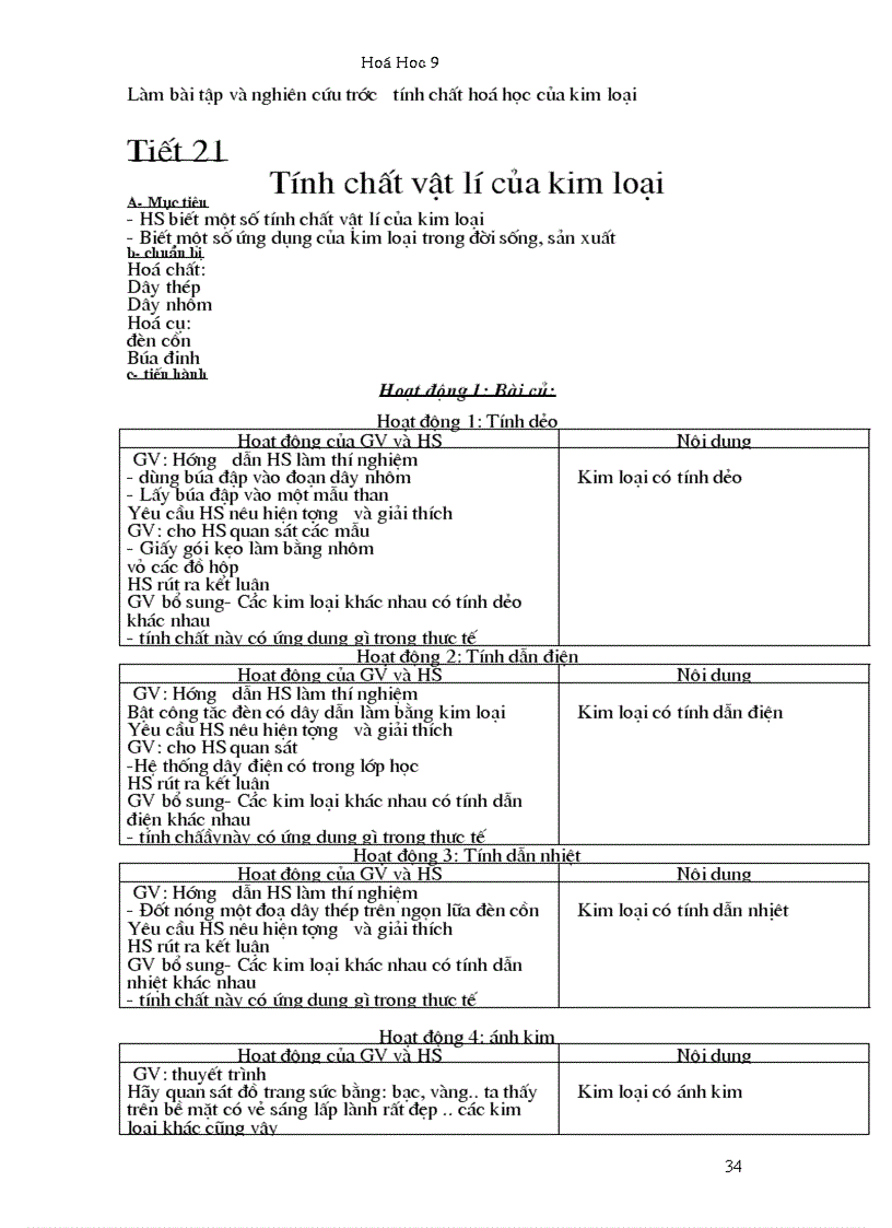 image for page Giáo án hóa lớp 9 1