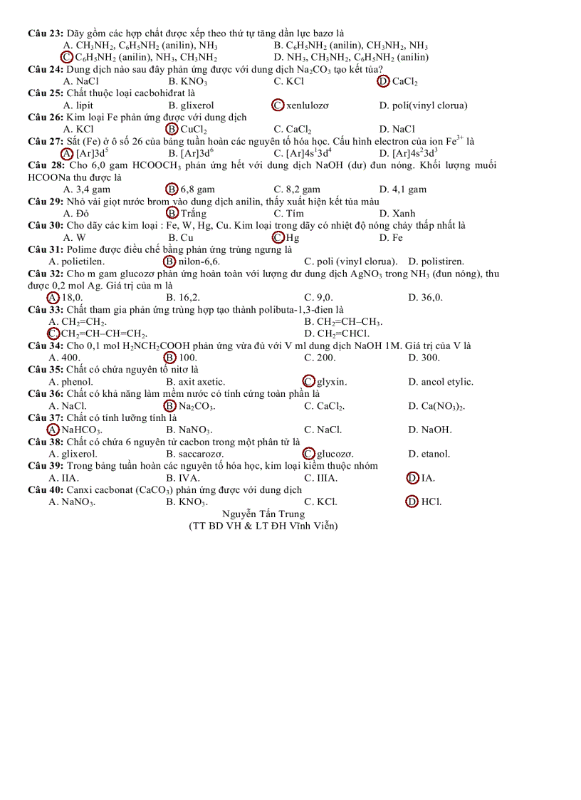 image for page Gợi ý giải đề thi hóa bổ túc lớp 12 năm 2010