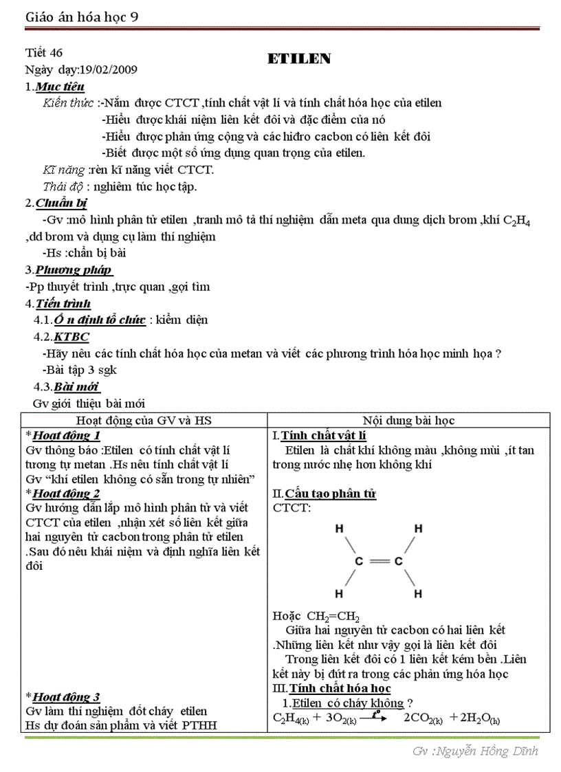 image for page Hóa 9 tiết 46