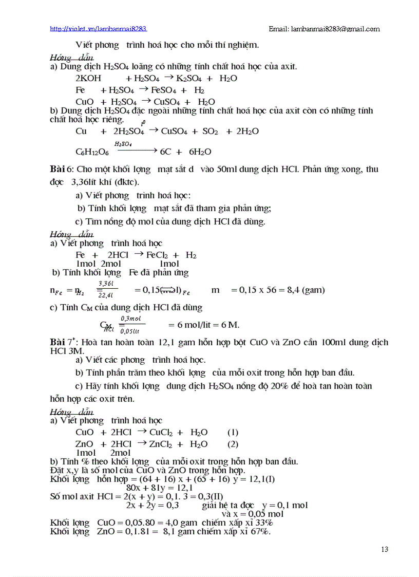 image for page Hướng dẫn làm BT nâng cao Hóa 9