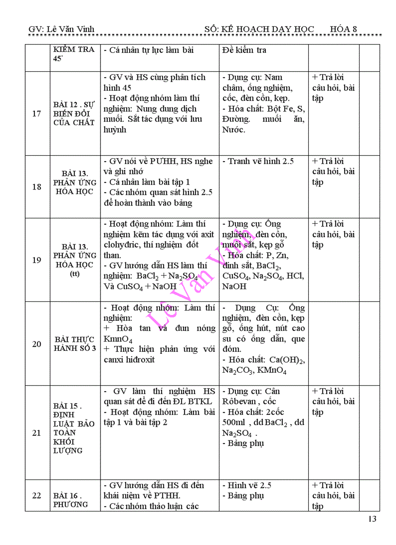 image for page Kế hoạch dạy học theo chuẩn KTKN