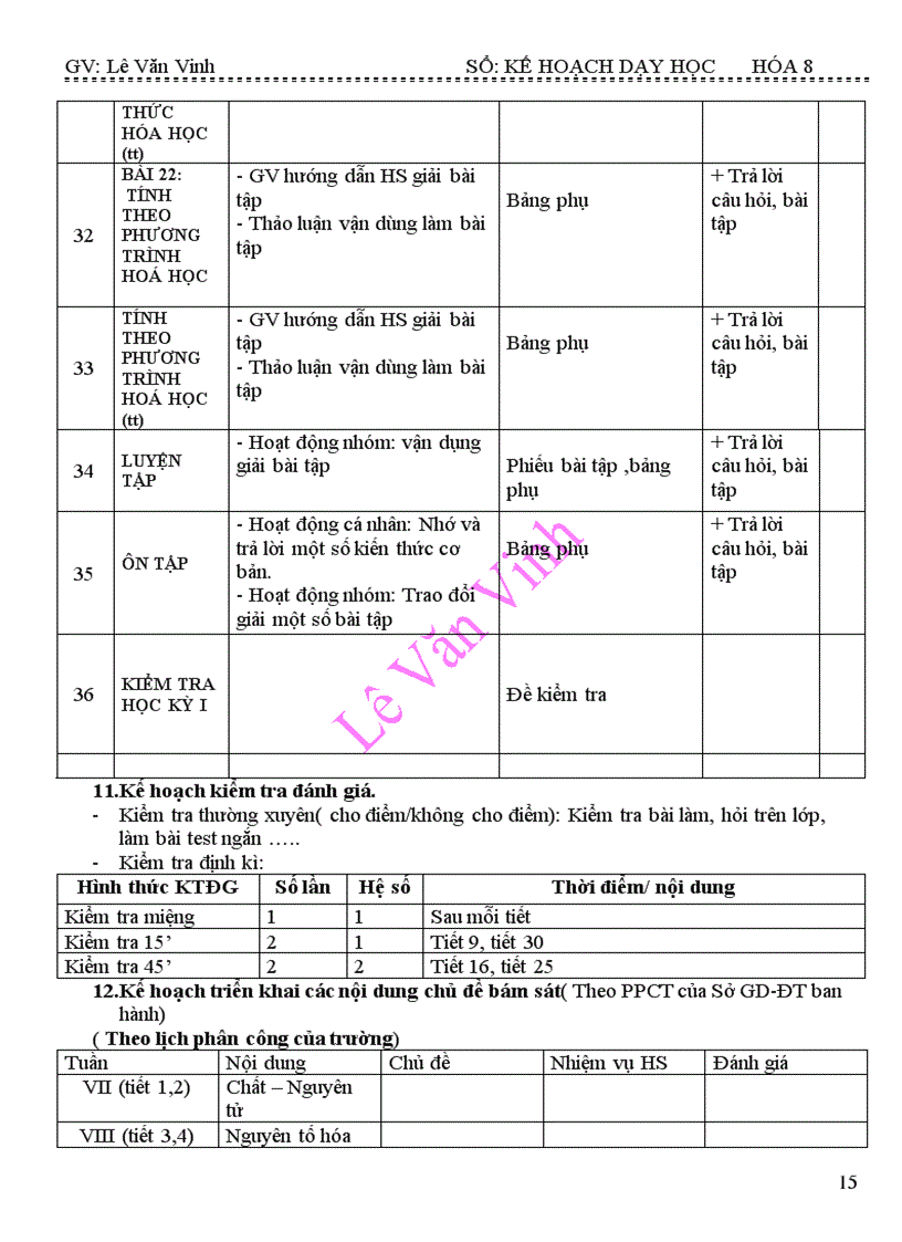 image for page Kế hoạch dạy học theo chuẩn KTKN
