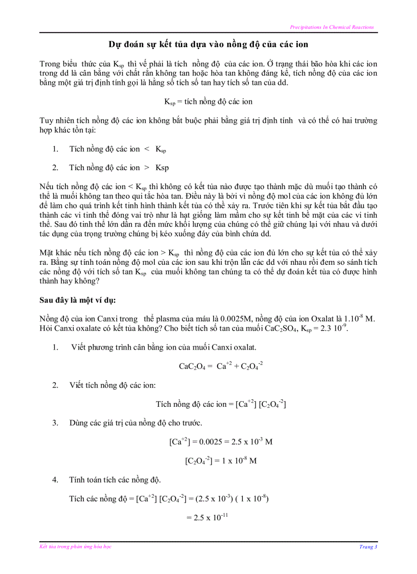 image for page Kết tủa trong các phản ứng hóa học
