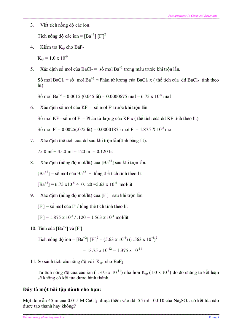 image for page Kết tủa trong các phản ứng hóa học