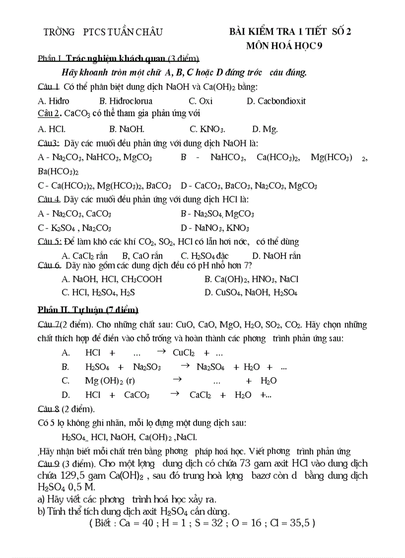 image for page Kiểm tra 1 tiết tiết 20