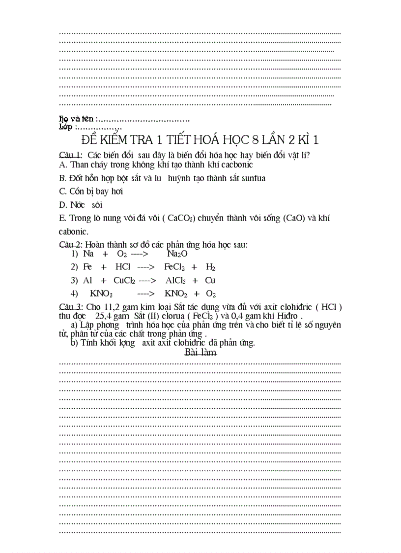 image for page Ma trận ra đề kiểm tra hóa 8 và hóa 9