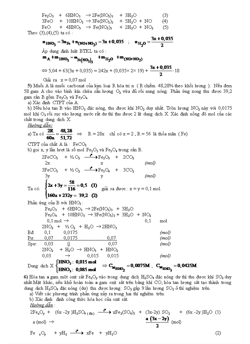 image for page Mot so bai toan hay ve sat va cac oxit sat