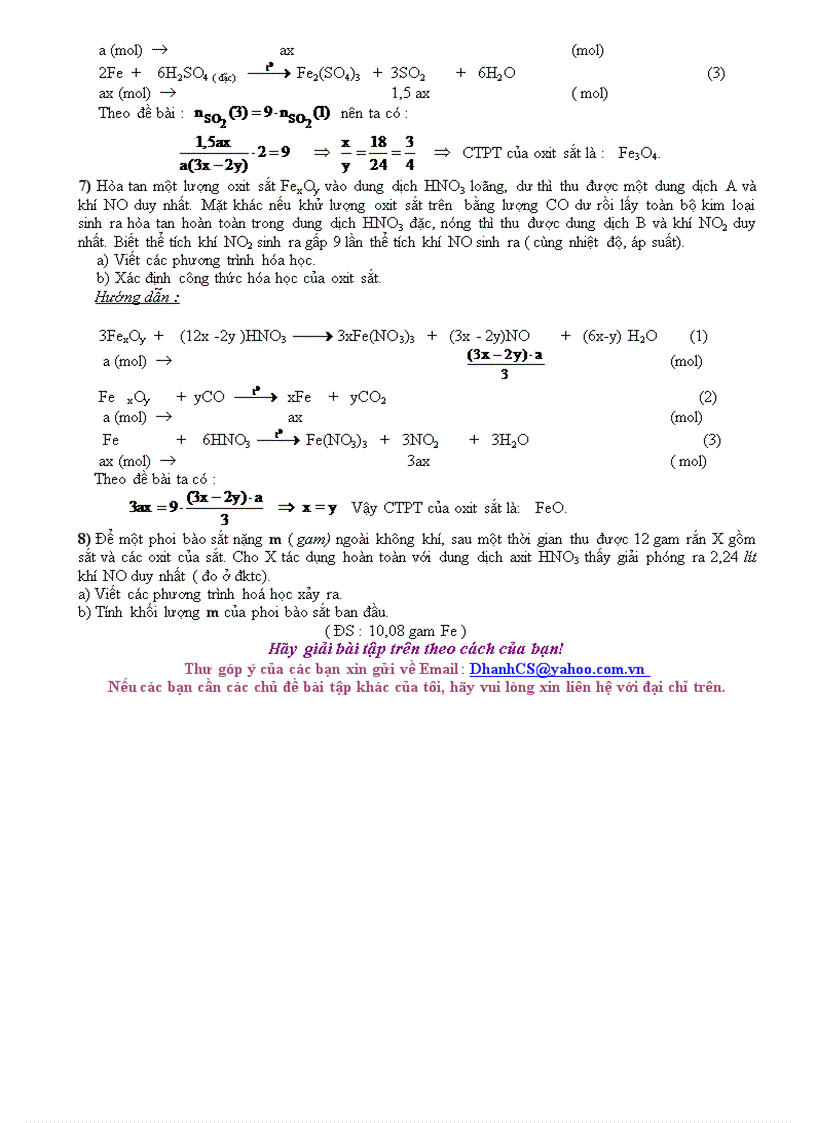 image for page Mot so bai toan hay ve sat va cac oxit sat