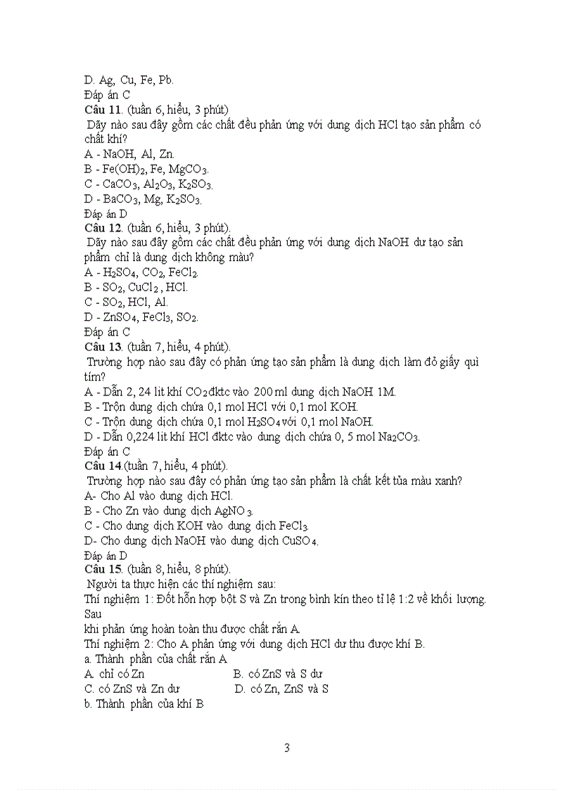 image for page Ngân hàng câu hỏi Hóa 9 1