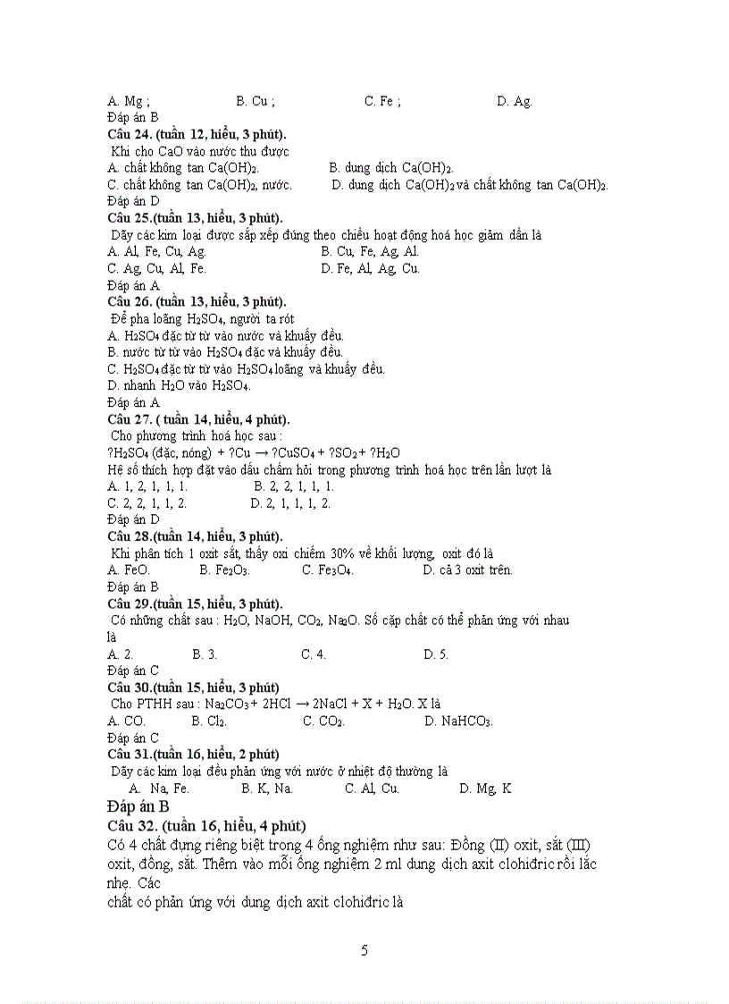 image for page Ngân hàng câu hỏi Hóa 9 1