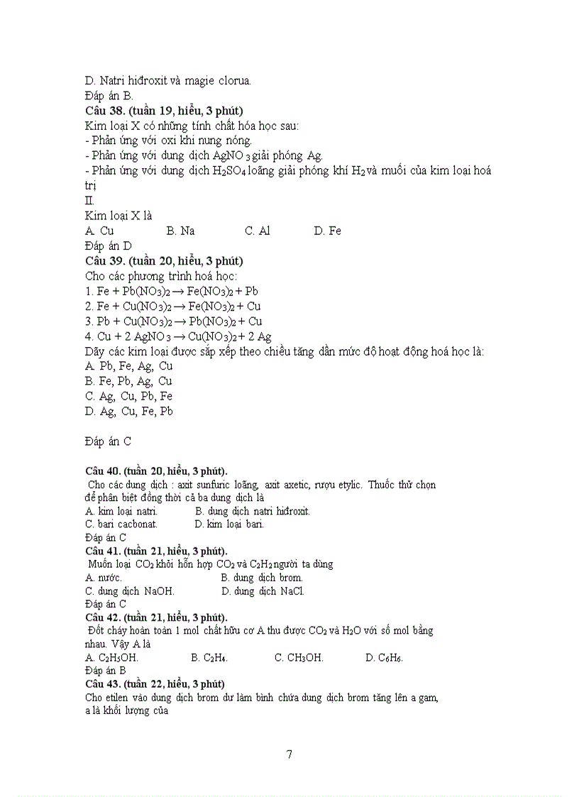 image for page Ngân hàng câu hỏi Hóa 9 1