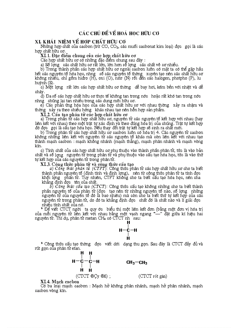 image for page Ôn tập môn Hóa học thi tuyển sinh vào lớp 10 THPT hữu cơ