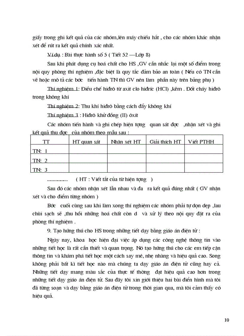 image for page SKKN Nâng cao chất lượng trong giờ dạy Hóa học