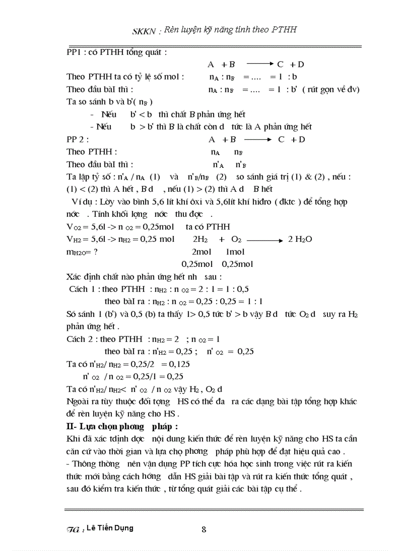 image for page SKKN RL kỹ năng tính theo PTHH