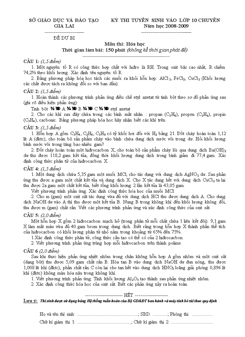 image for page Thi tuyen chuyen hoa 10 Gia Lai DB