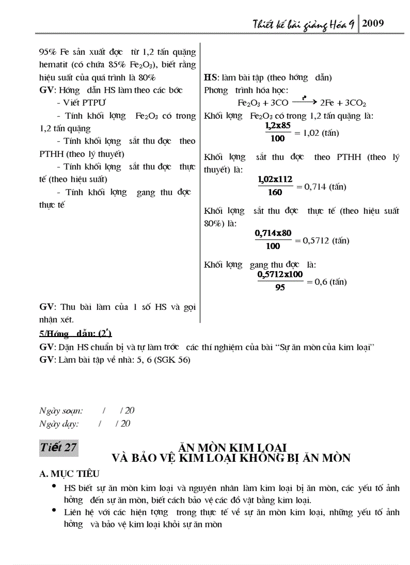 image for page Thiết kế bài giảng Hóa 9