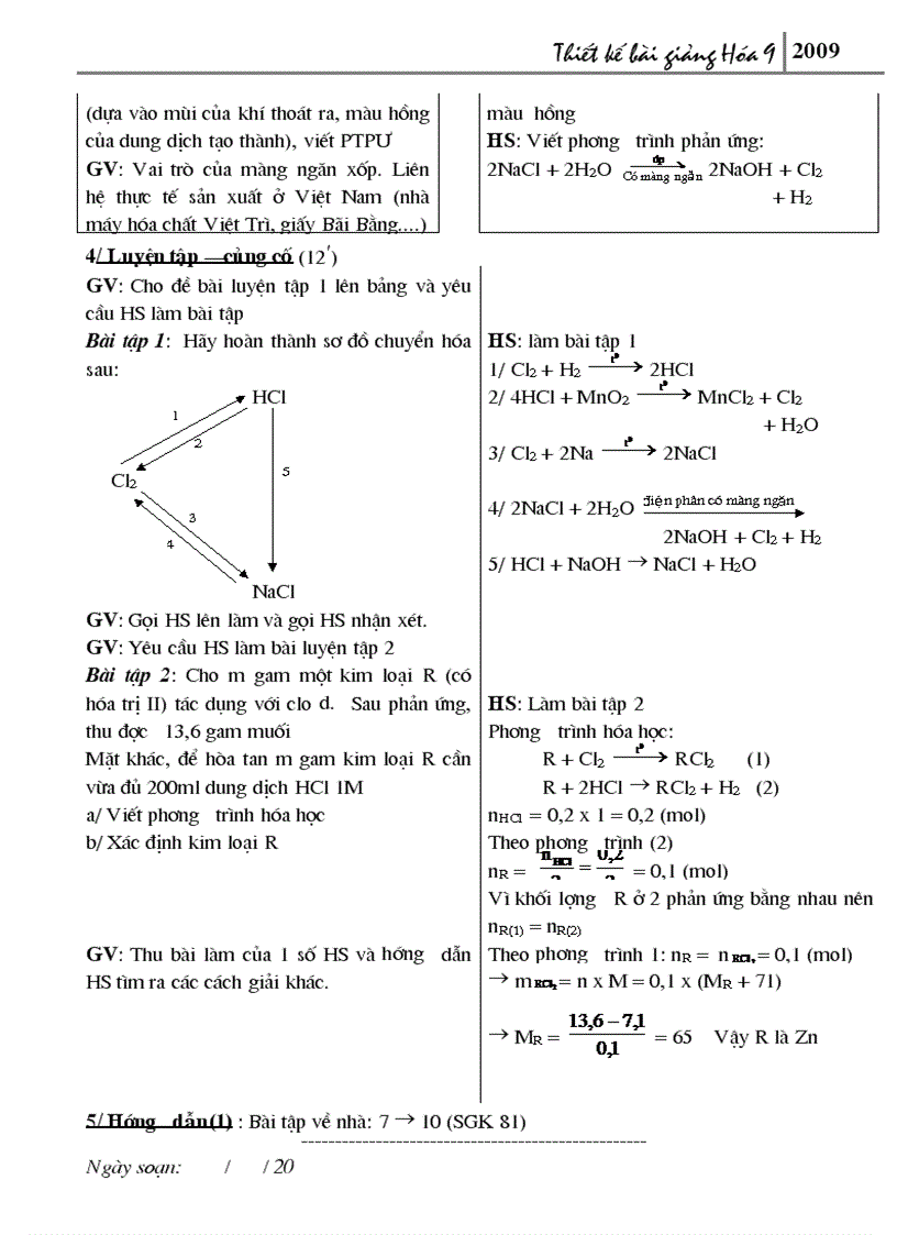 image for page Thiết kế bài giảng Hóa 9