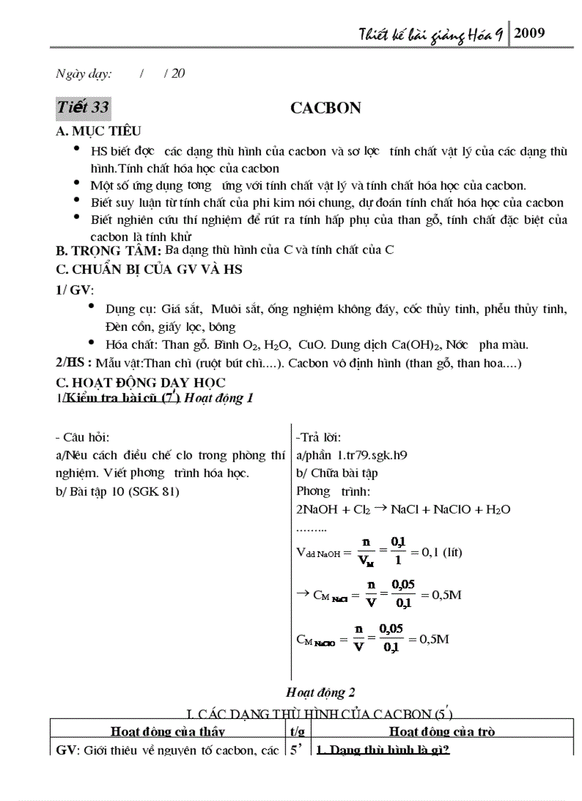 image for page Thiết kế bài giảng Hóa 9