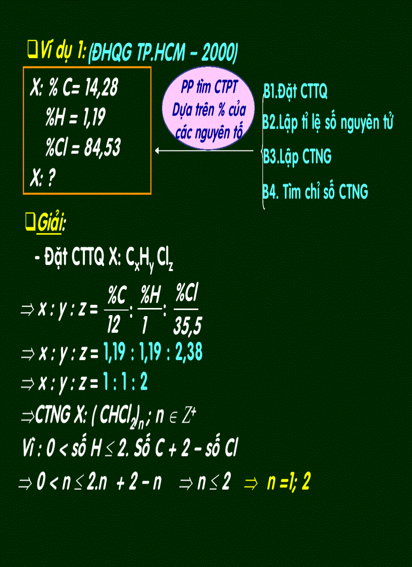 image for page Tìm CTHH khi biết các nguyên tố