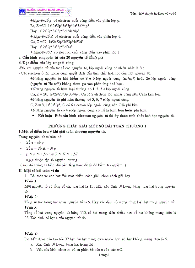 image for page Tóm tắt lý thuyết Hóa học lớp 10