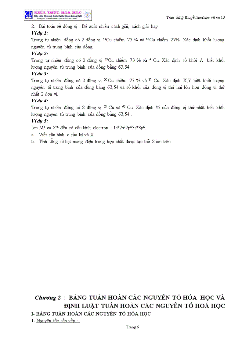 image for page Tóm tắt lý thuyết Hóa học lớp 10