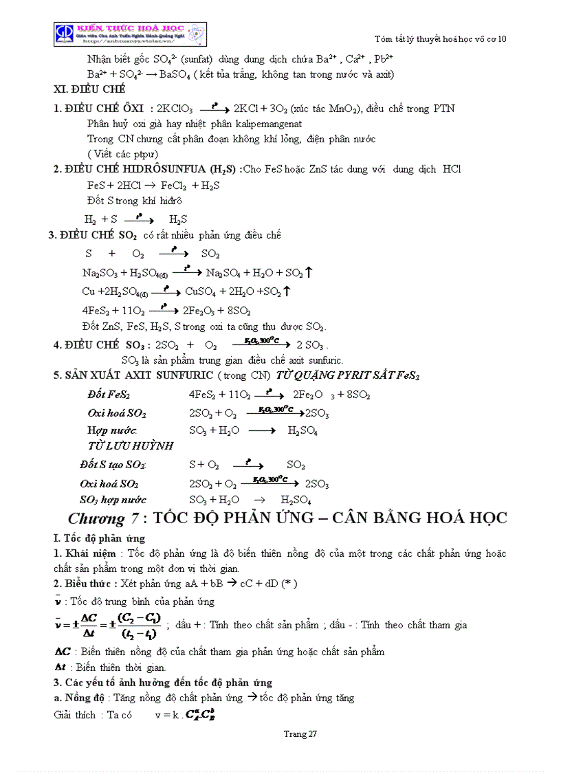image for page Tóm tắt lý thuyết Hóa học lớp 10