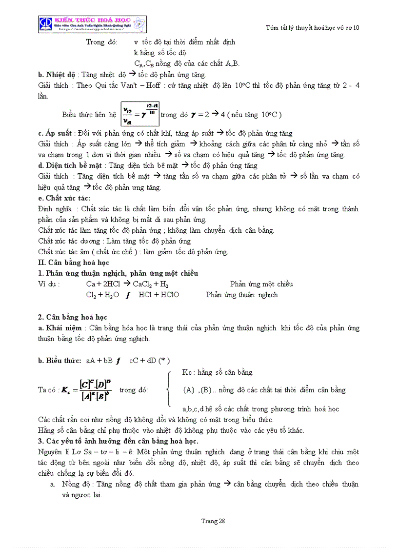 image for page Tóm tắt lý thuyết Hóa học lớp 10