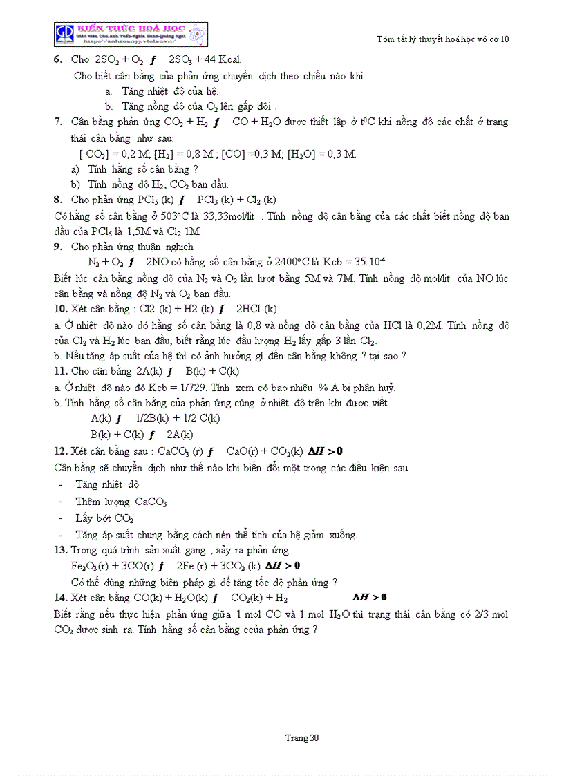 image for page Tóm tắt lý thuyết Hóa học lớp 10