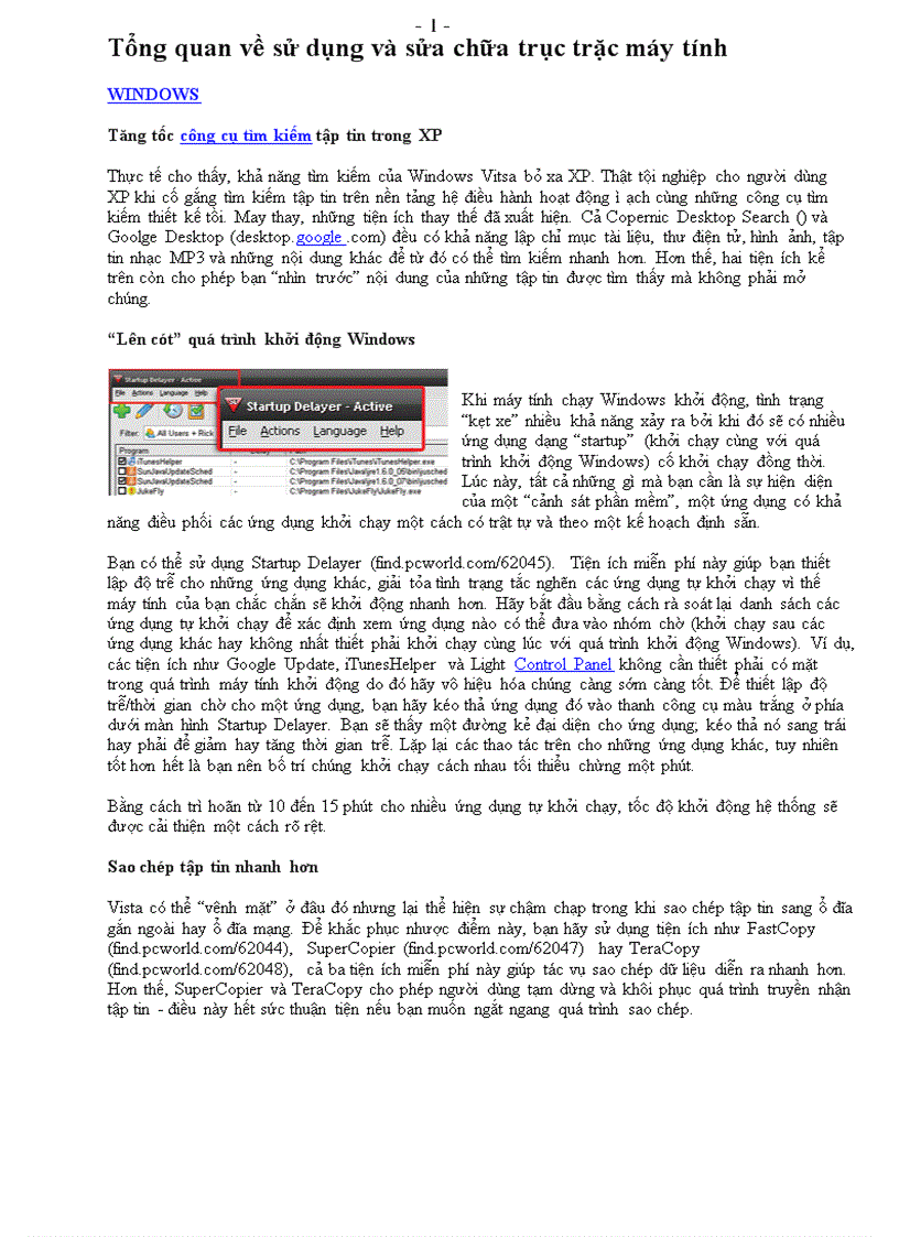image for page Tổng quan về sử dụng và sửa chữa trục trặc máy tính