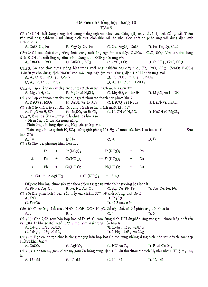 image for page Trắc nghiệm HH 9