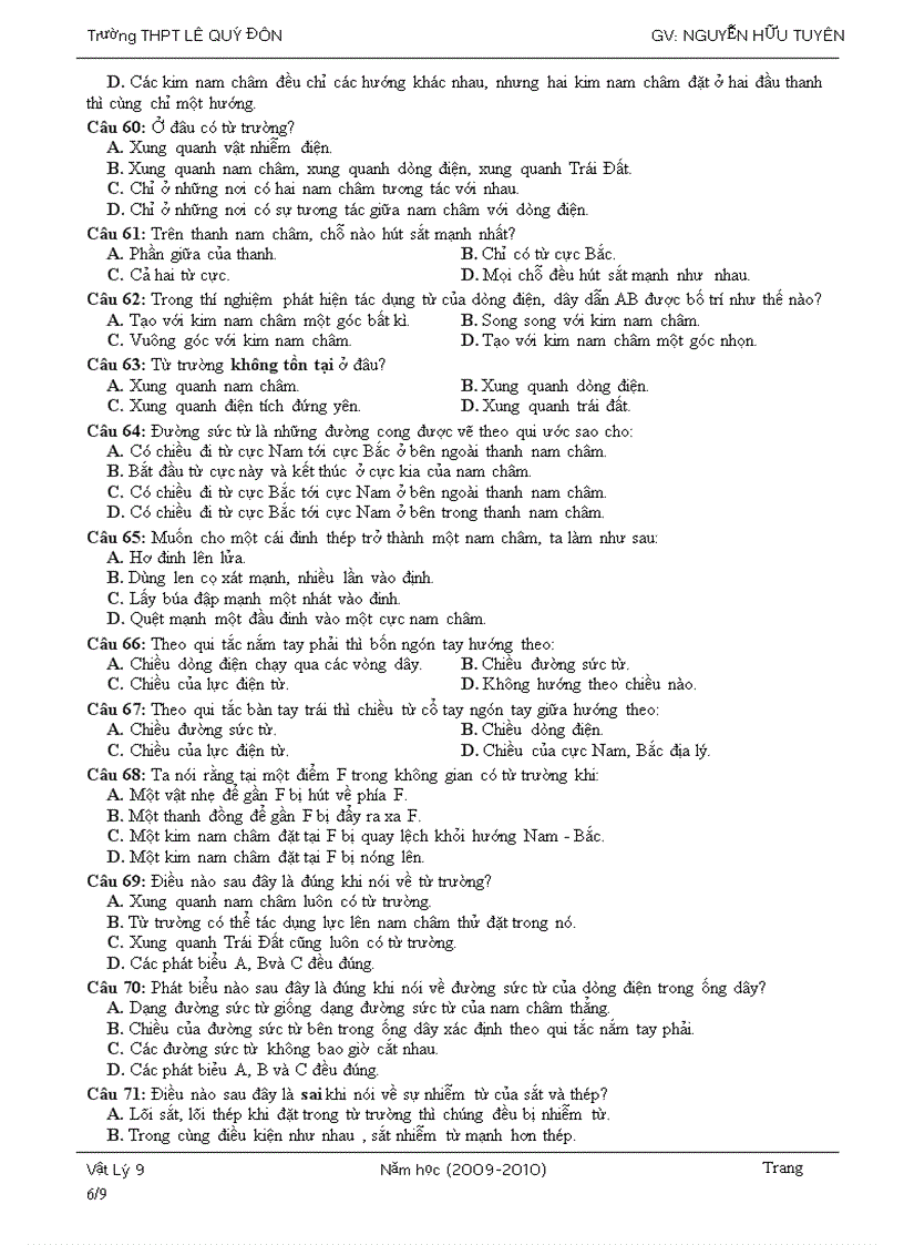 image for page Trac nghiem ly 9