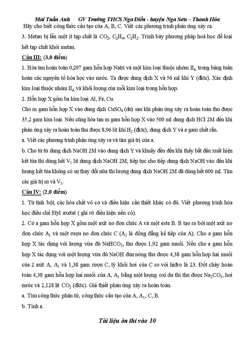 image for page TT Đề thi vào 10 chuyên Hóa