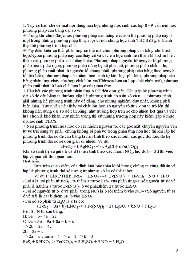image for page Vận dụng Phương pháp cộng đại số lập PTHH