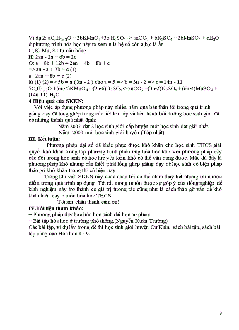 image for page Vận dụng Phương pháp cộng đại số lập PTHH