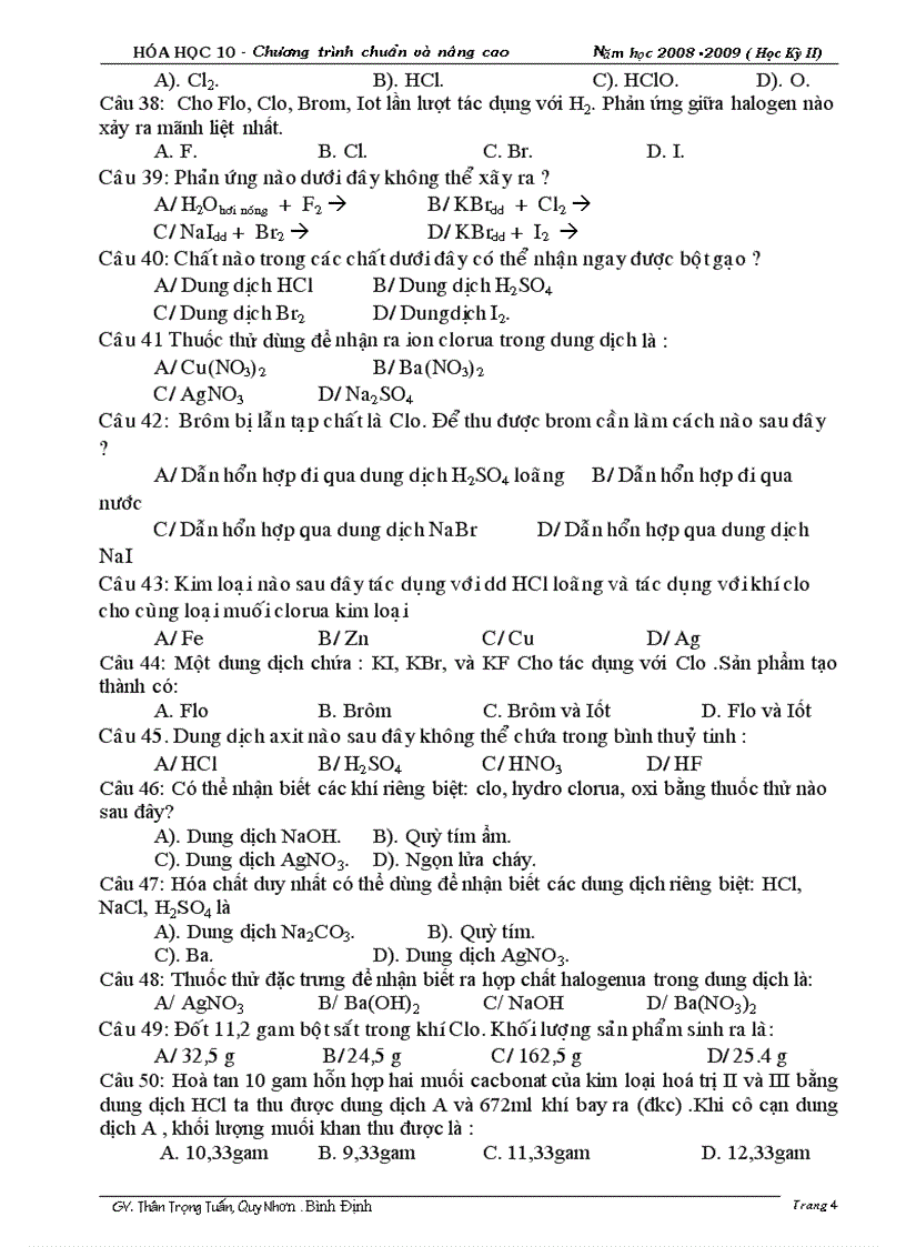 image for page 54 bài trắc nghiệm chương clo