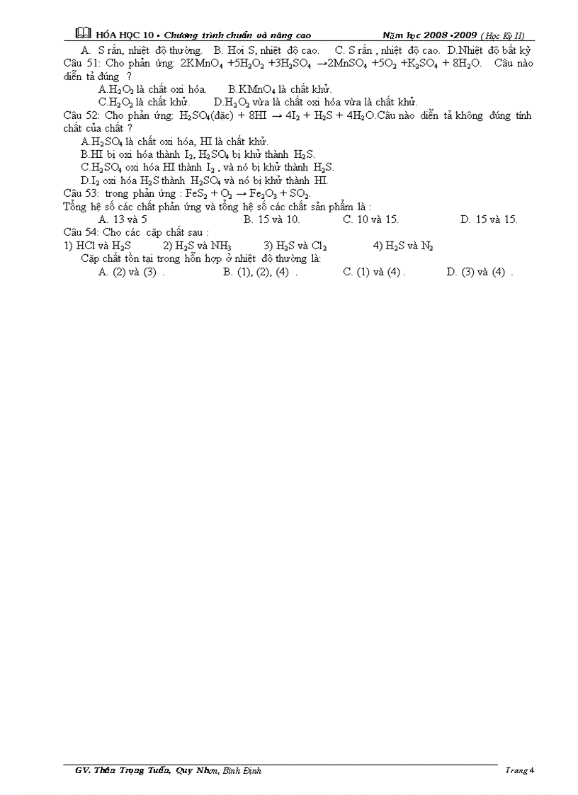 image for page 54 bài trắc nghiệm chương oxi