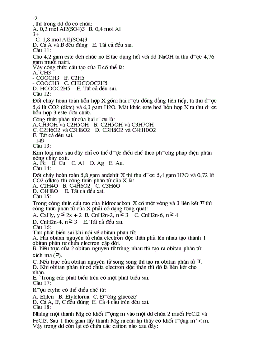 image for page 800 câu trắc nghiệm hóa học