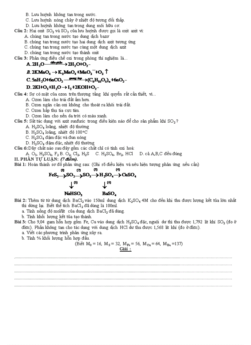 image for page Bài kiểm tra số 4 lớp 10 ban cơ bản