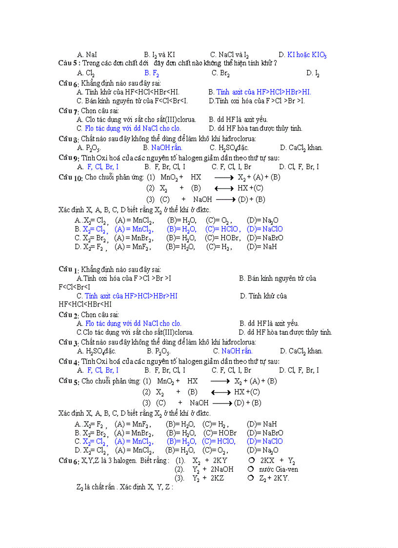image for page Bài tập ôn chương halogen