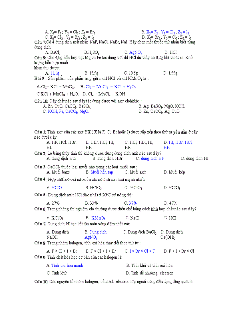 image for page Bài tập ôn chương halogen