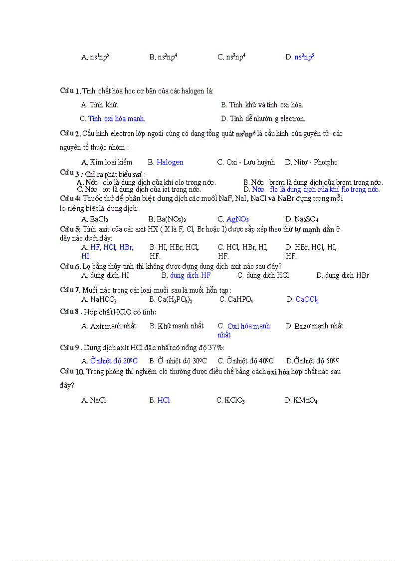 image for page Bài tập ôn chương halogen