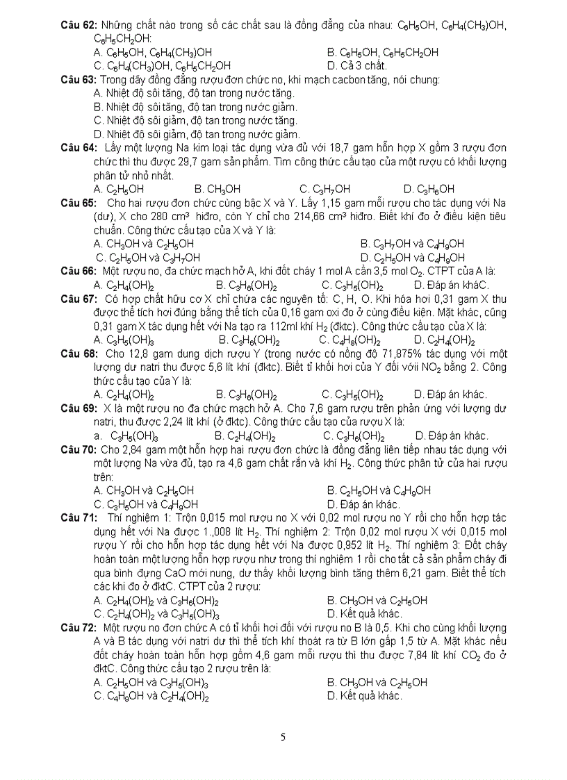 image for page Bai tap trac nghiem phan ruou