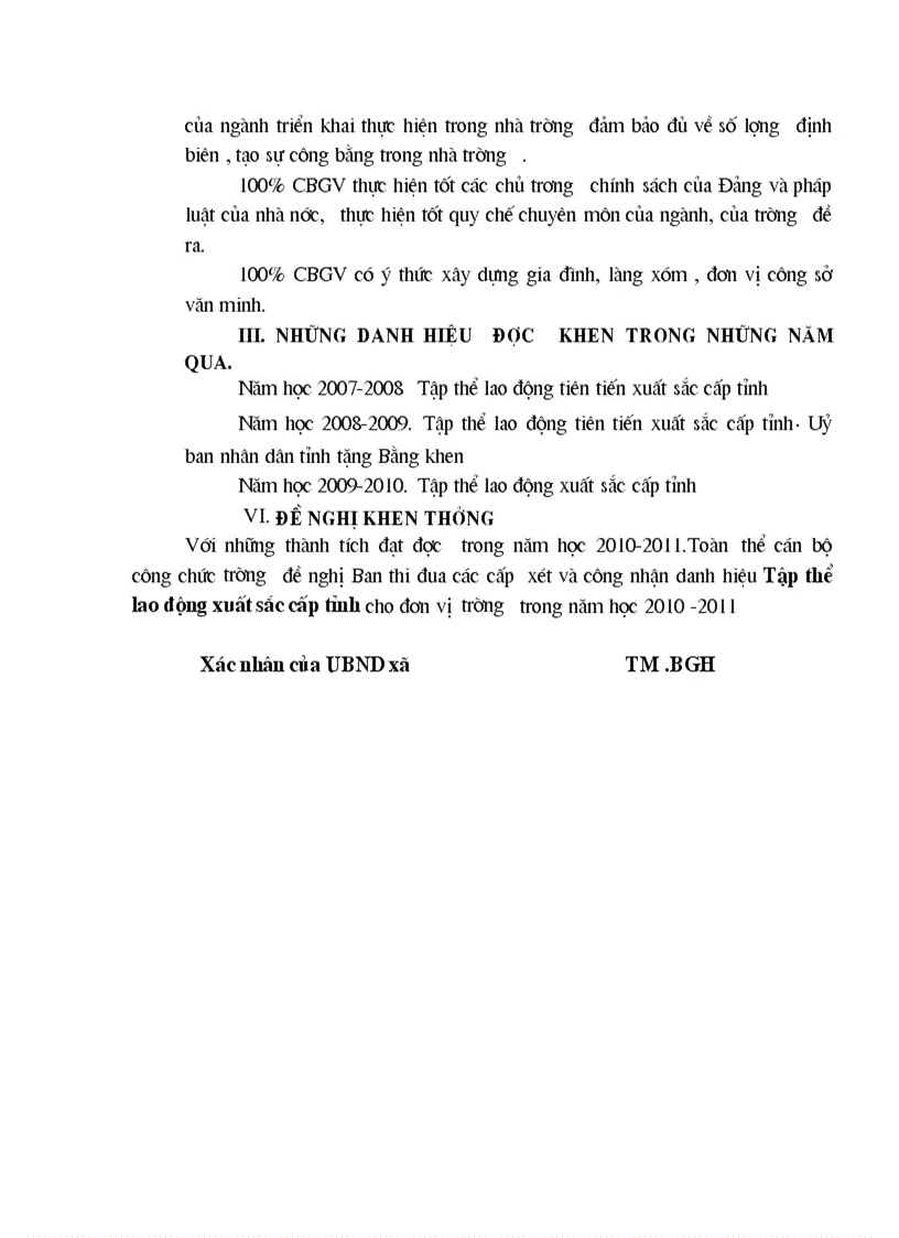 image for page Bản thành tích tập thể năm học 2010 2011