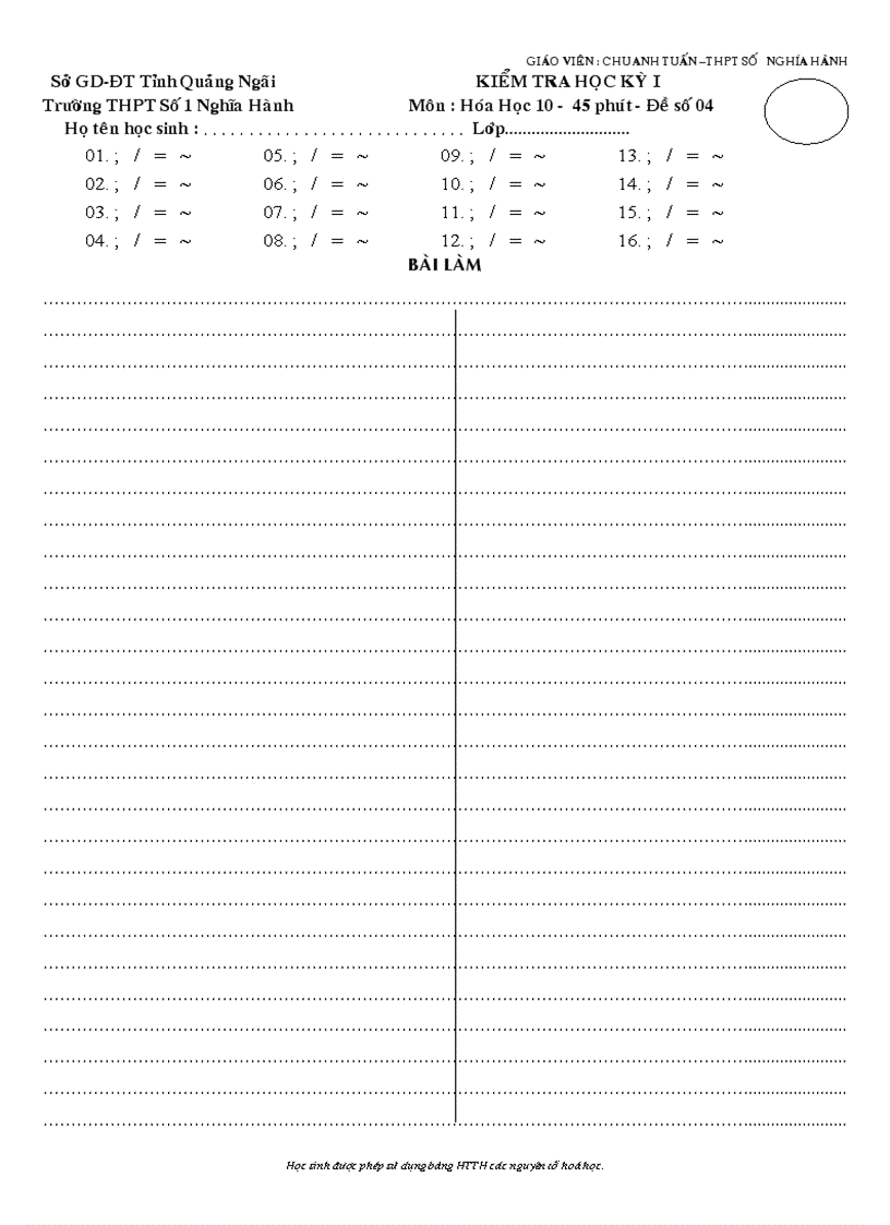 image for page Bộ đề thi hóa 10 học kỳ i