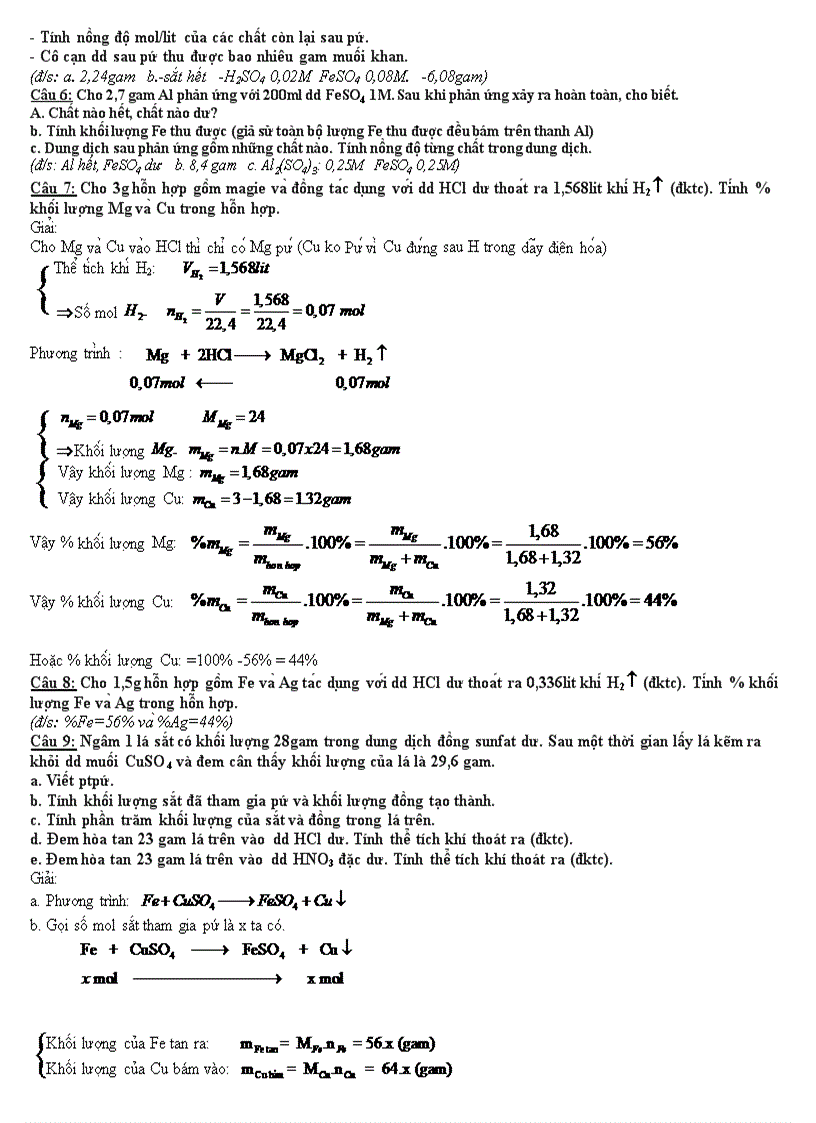 image for page Các dạng bài tập hóa lớp 9 hay