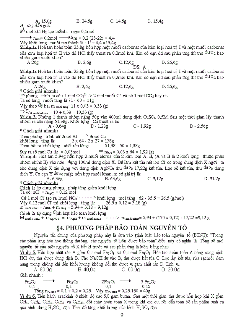 image for page Các phương pháp giải nhanh bài toán hóa học