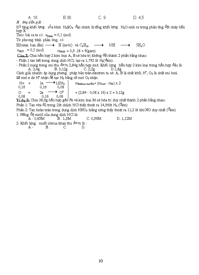 image for page Các phương pháp giải nhanh bài toán hóa học