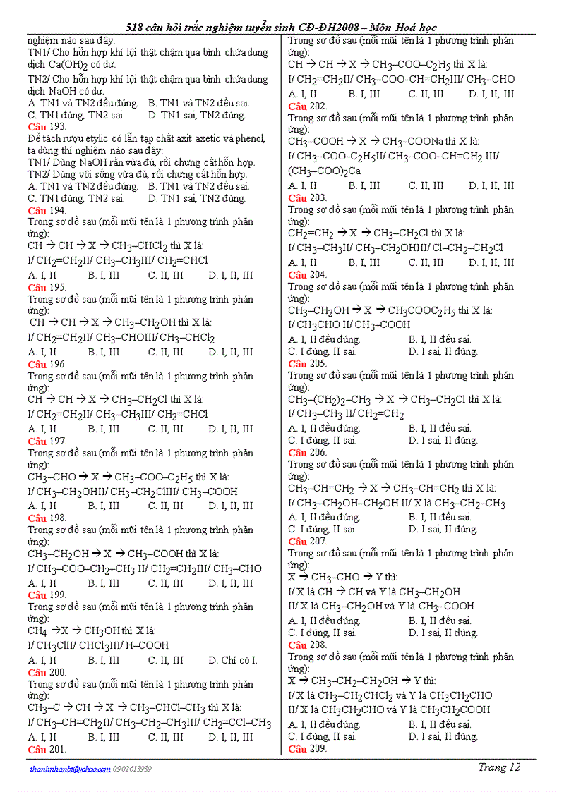 image for page Câu hỏi trắc nghiệm ôn 12 và thi đại học 0809