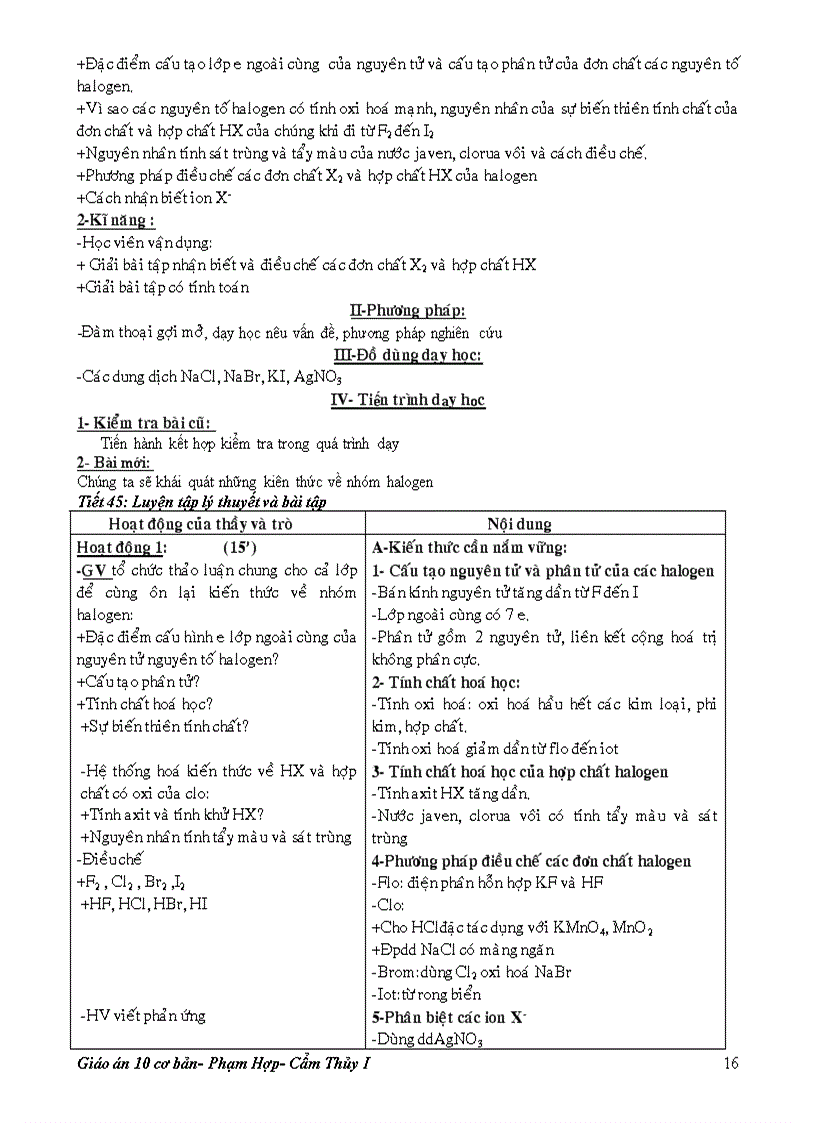 image for page Chương halogen 10 cơ bản đầy đủ